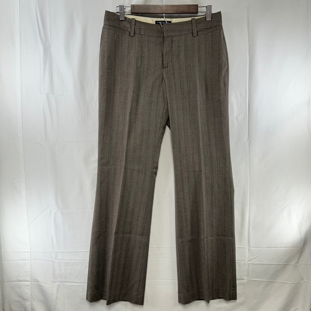 Banana Republic Jackson Fit Dress Pants Womens 6 Brown Wool Pinstripe Straight
